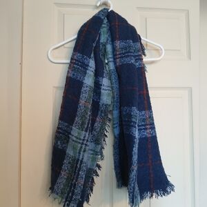 Blue Plaid Blanket Scarf
